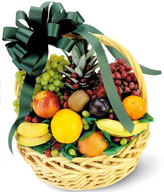 Fruit Basket of 1 Pineapple, 3 Bananas, 2 Oranges, 1 Peach, 1 Kiwi, 1 Plum