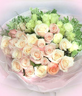 22 Pink roses,11 white roses